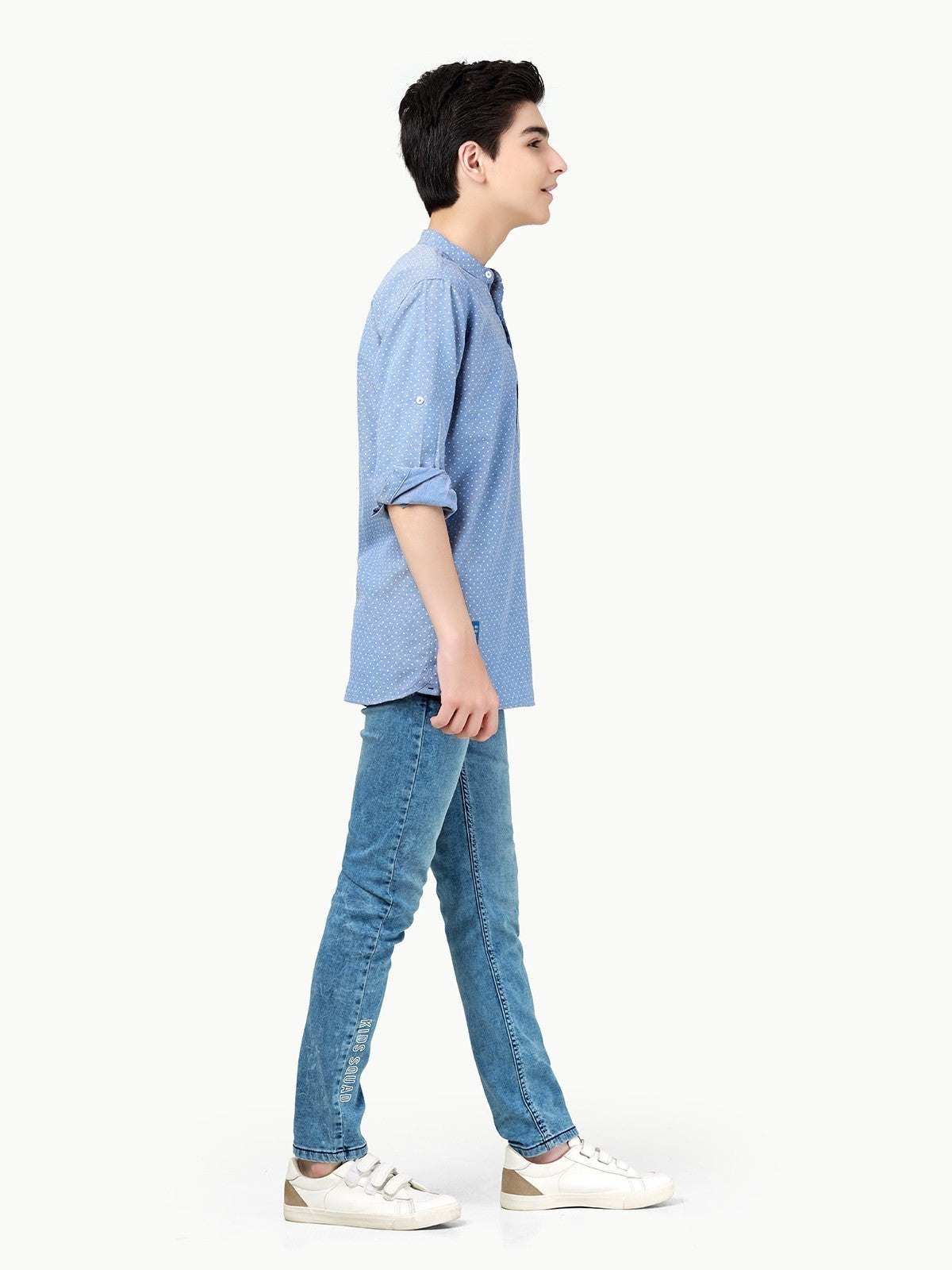 edenrobe Boy's Mid Blue Shirt - EBTS23-27458 – edenrobe Pakistan