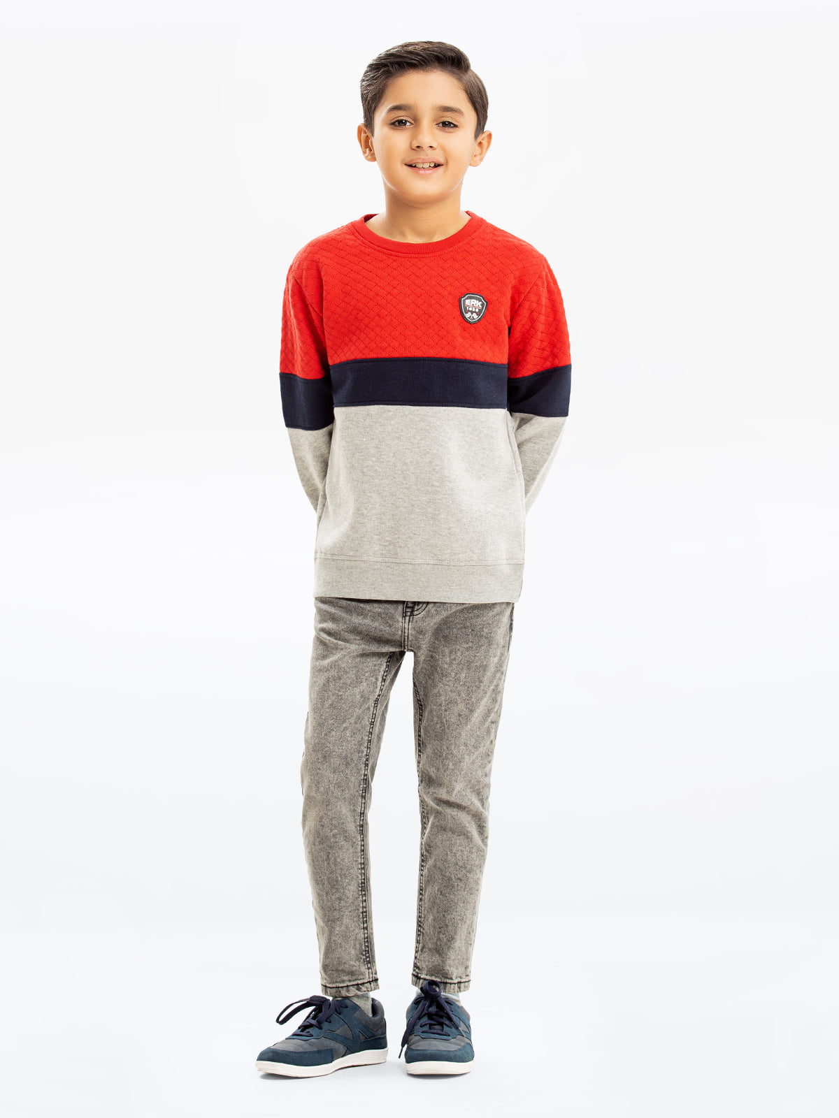 Boy's Maroon & Grey Sweatshirt - EBTSS23-010