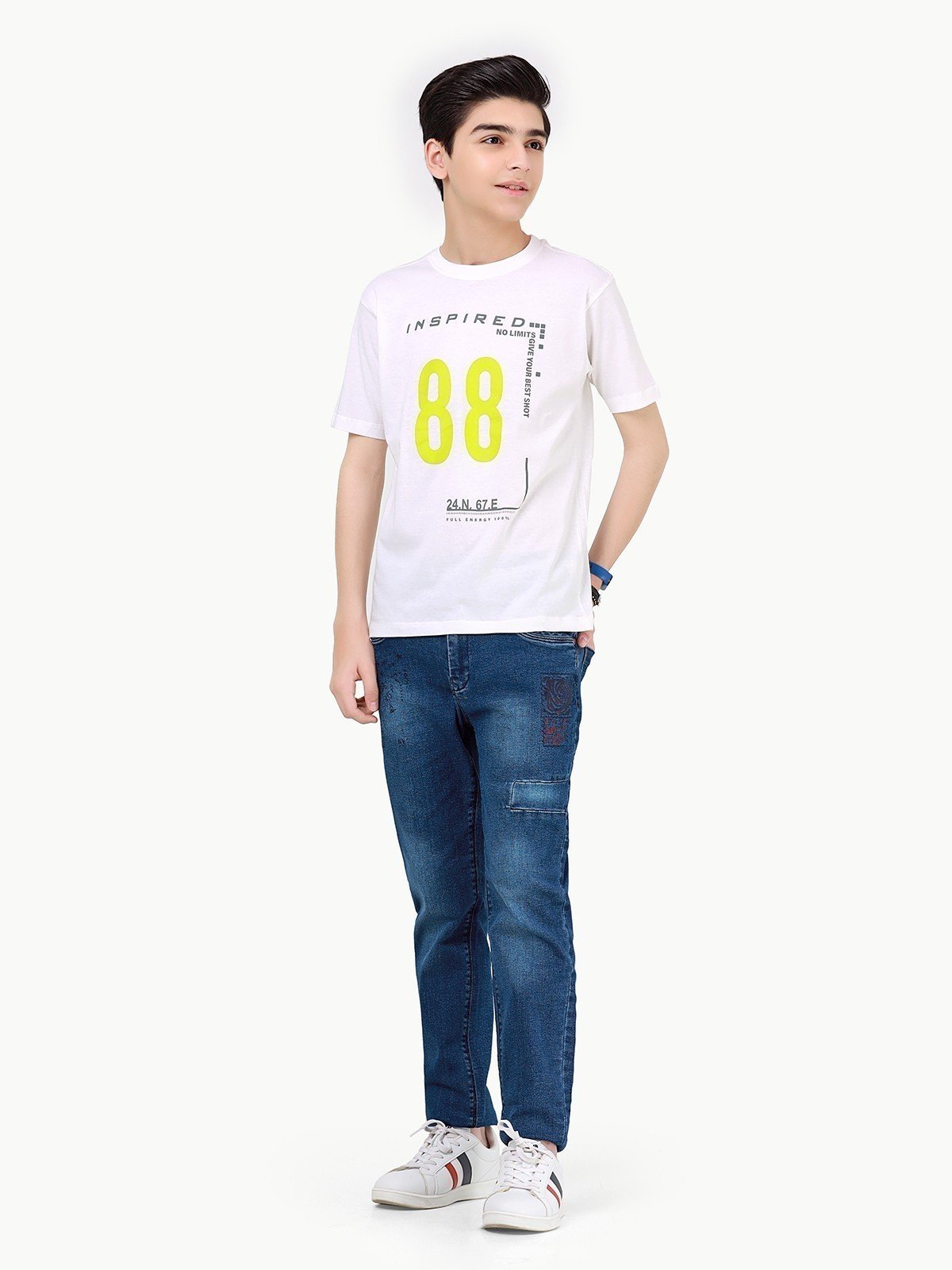 Boy's White T-Shirt - EBTTS23-001