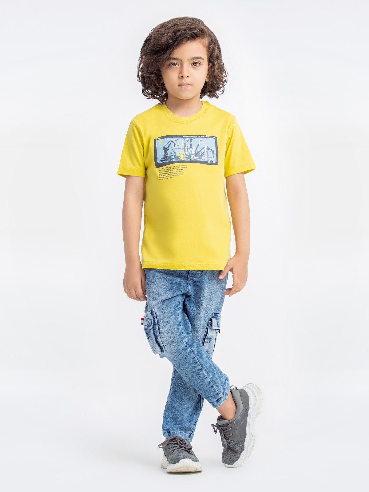 Boy's Lime Yellow T-Shirt - EBTTS23-025