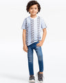 Boy's White & Blue T-Shirt - EBTTS23-043