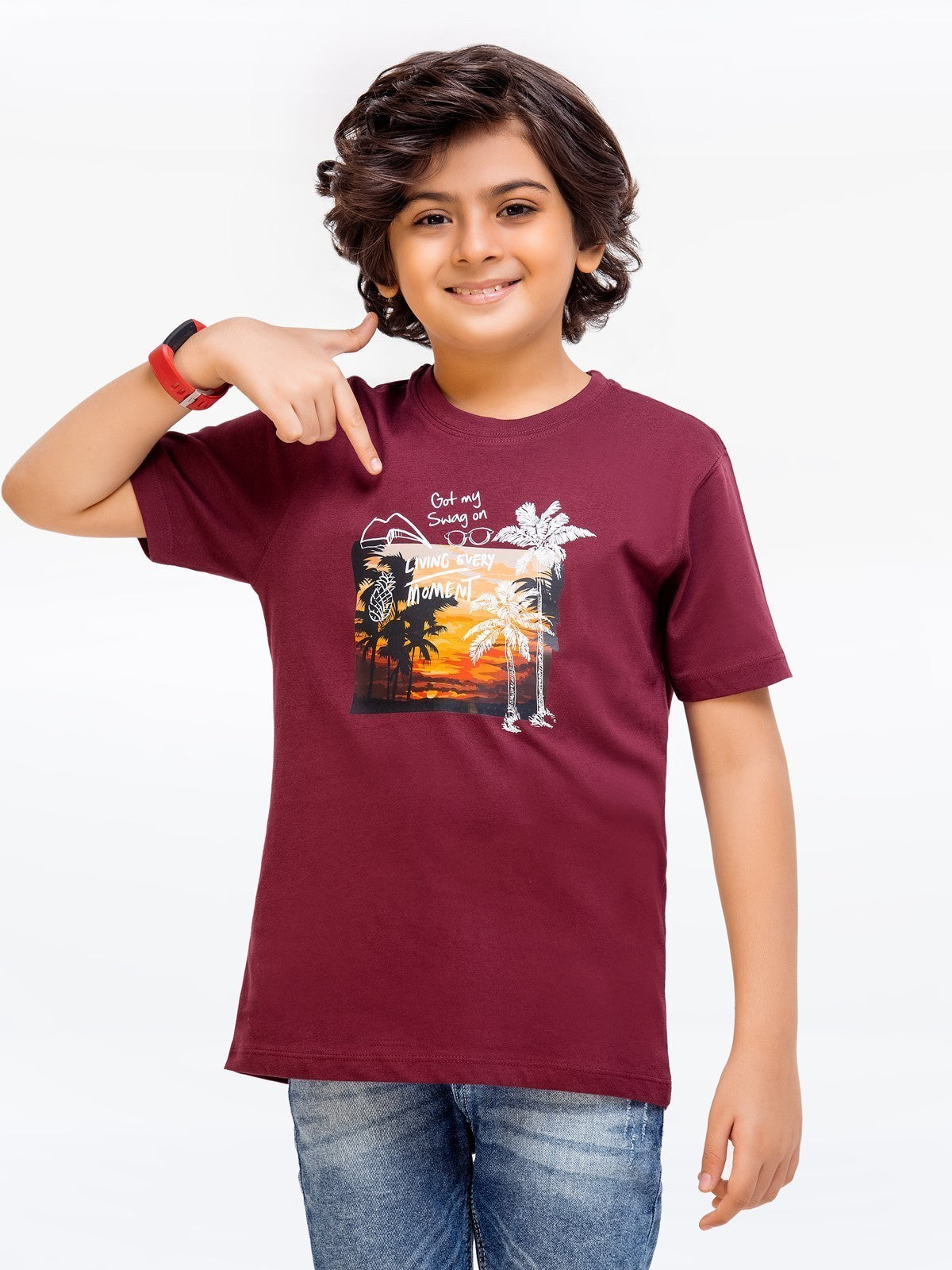 Boy's Maroon T-Shirt - EBTTS23-050