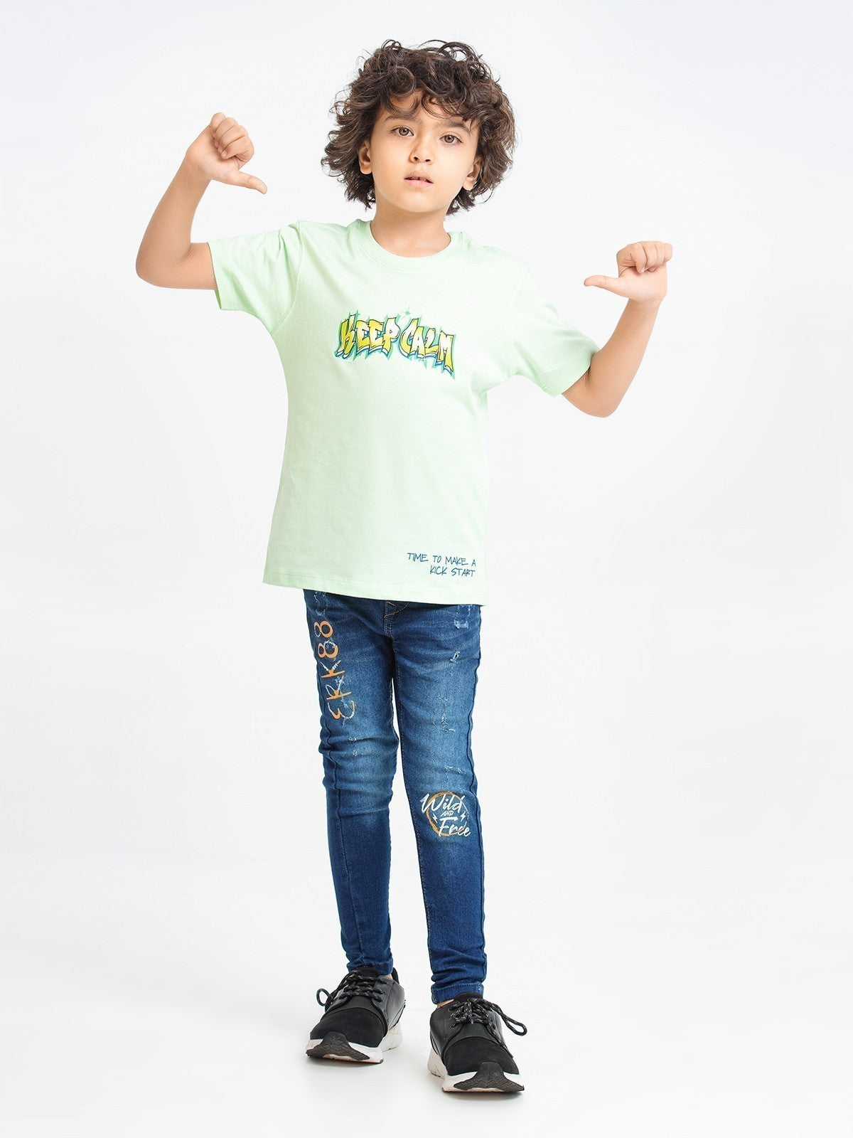 Boy's Light Green T-Shirt - EBTTS23-052