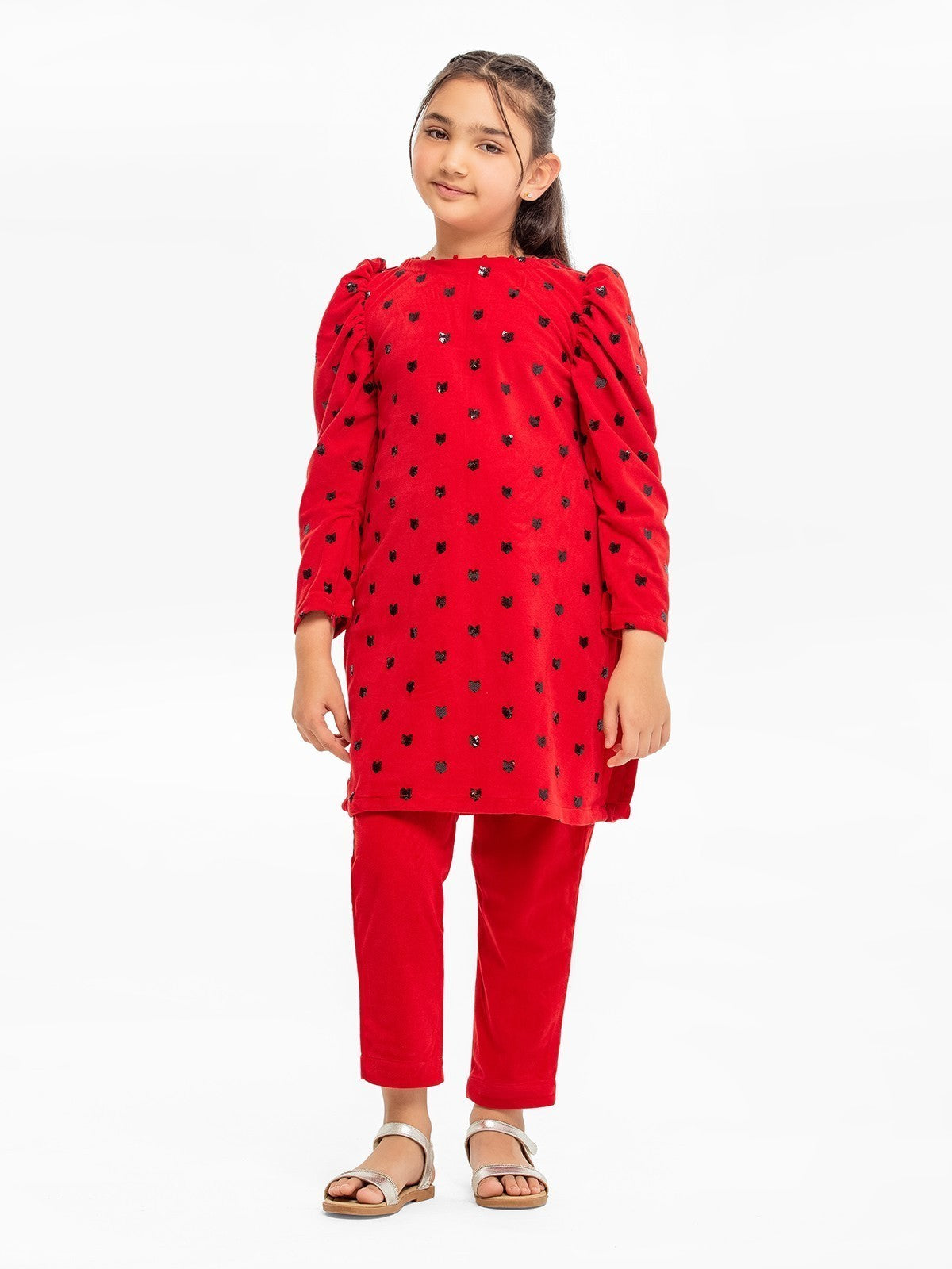 Girl's Red Co-Ord Sets - EGTCS23W-011