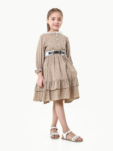 Girl's Beige Frock - EGTFW23W-200031