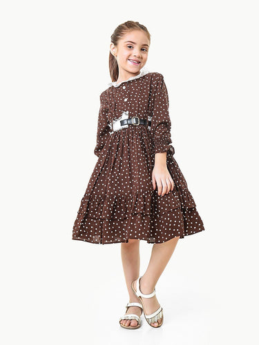 Girl's Brown Frock - EGTFW23W-200032