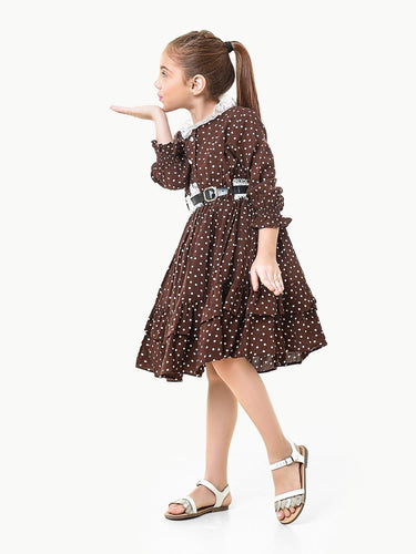 Girl's Brown Frock - EGTFW23W-200032