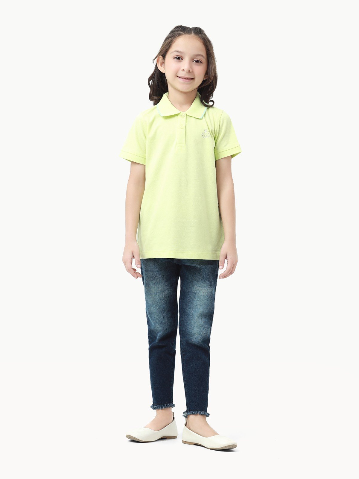 Girl's Light Yellow Polo Shirt - EGTPS23-002