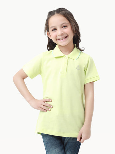 Girl's Light Yellow Polo Shirt - EGTPS23-002
