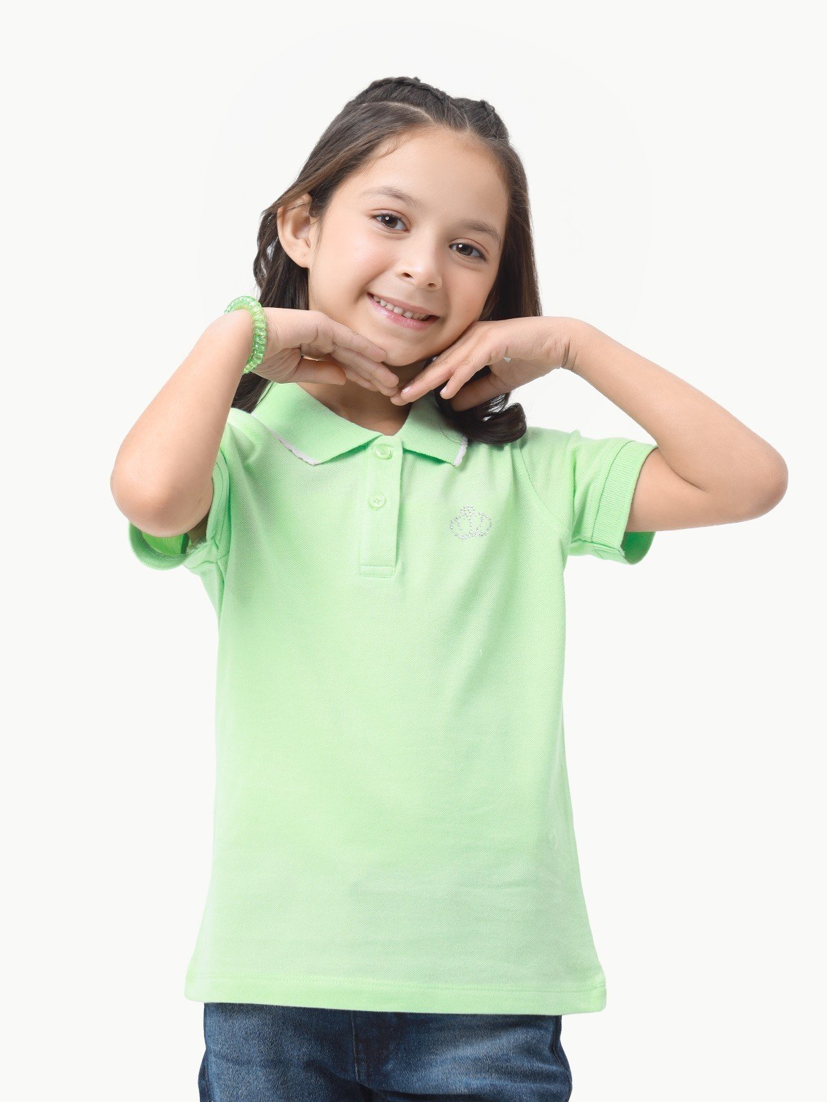 Girl's Light Green Polo Shirt - EGTPS23-003