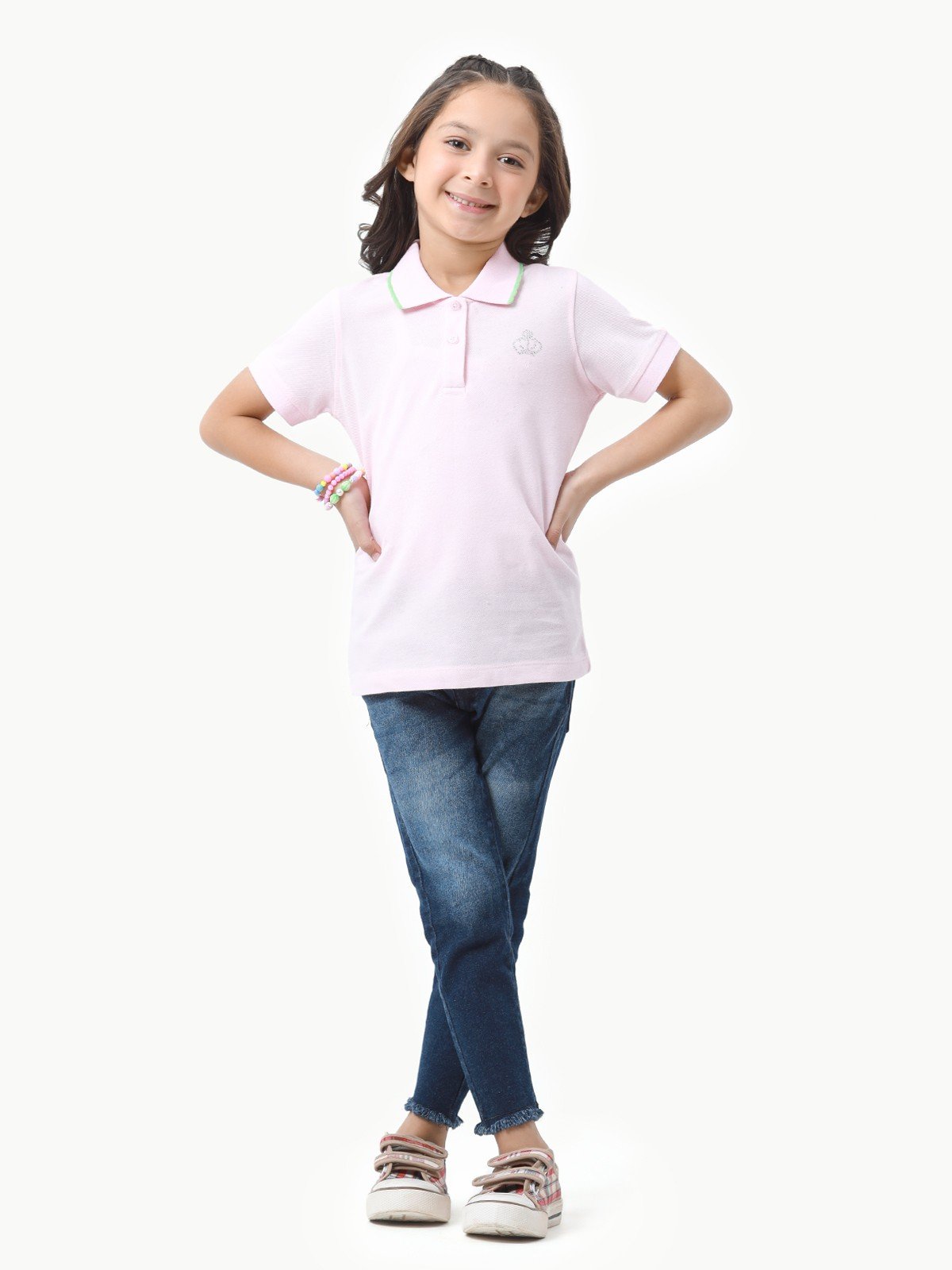 Girl's Pink Polo Shirt - EGTPS23-004