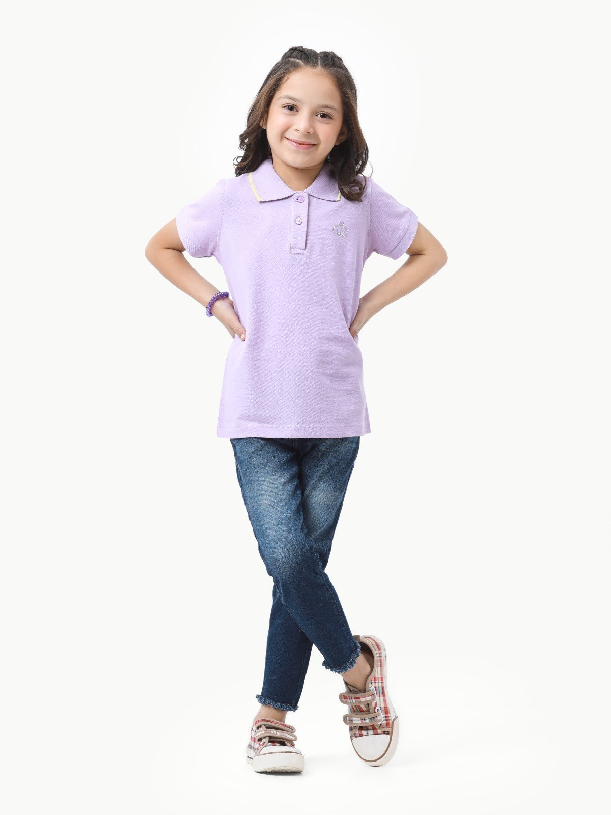 Girl's Light Purple Polo Shirt - EGTPS23-005