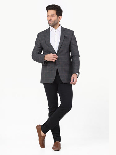 Men's Dark Grey Blazer - EMTB22-6798