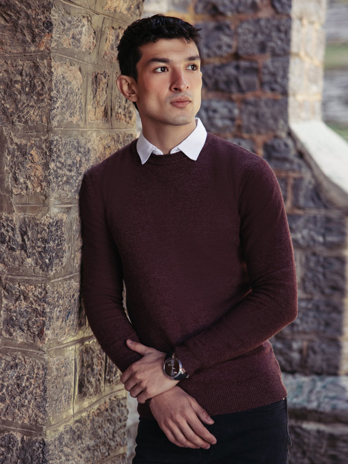 Maroon Sweater Sweaters Pk Edenrobe Men's Burgundy Sweater