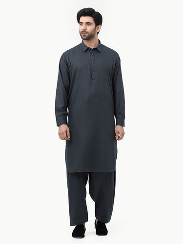 Men's Charcoal Kurta Shalwar Plain - EMTKSP23-41000