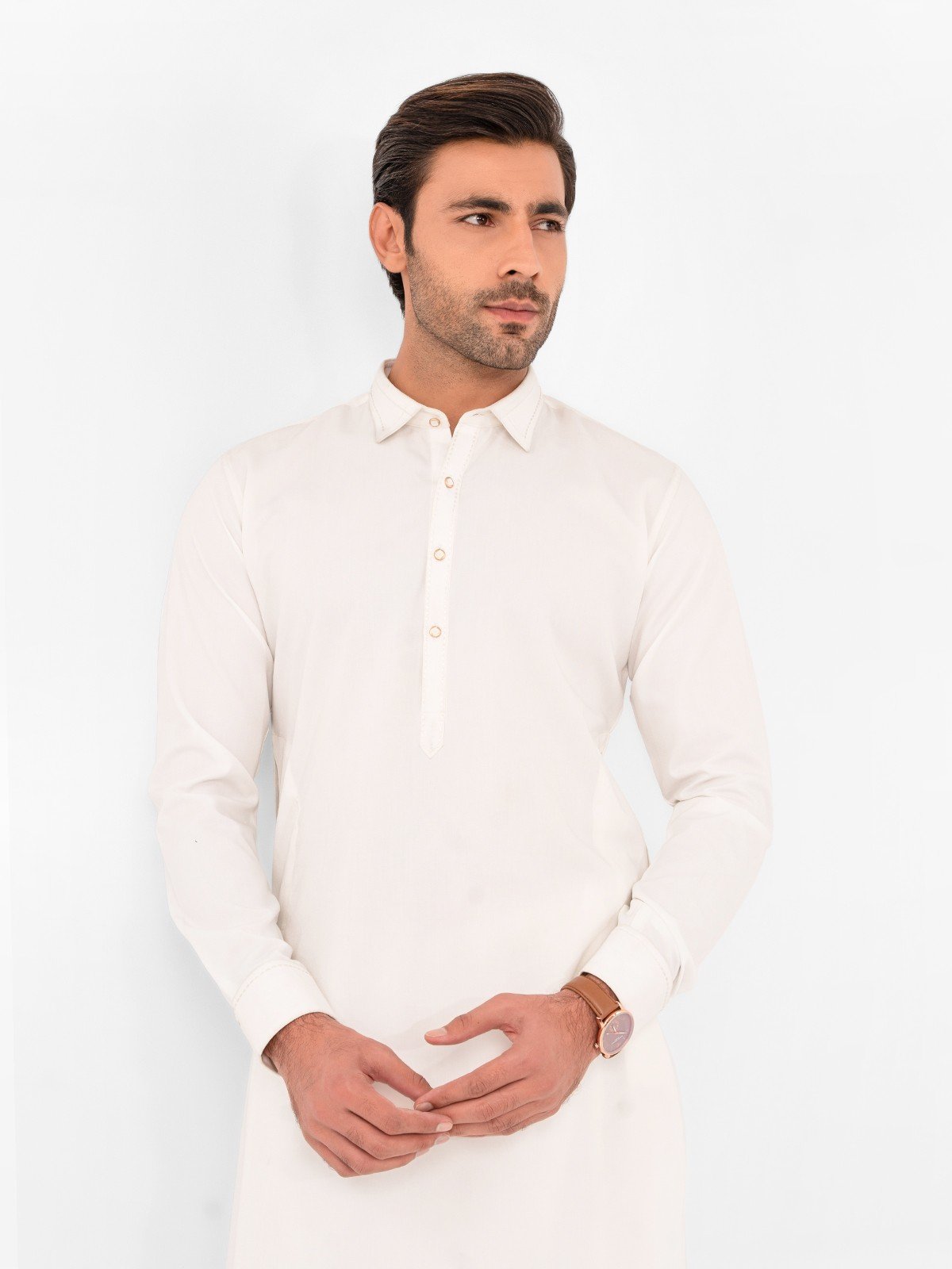 edenrobe Men's Off White Kurta Shalwar - EMTSW23W-99393 – edenrobe Pakistan
