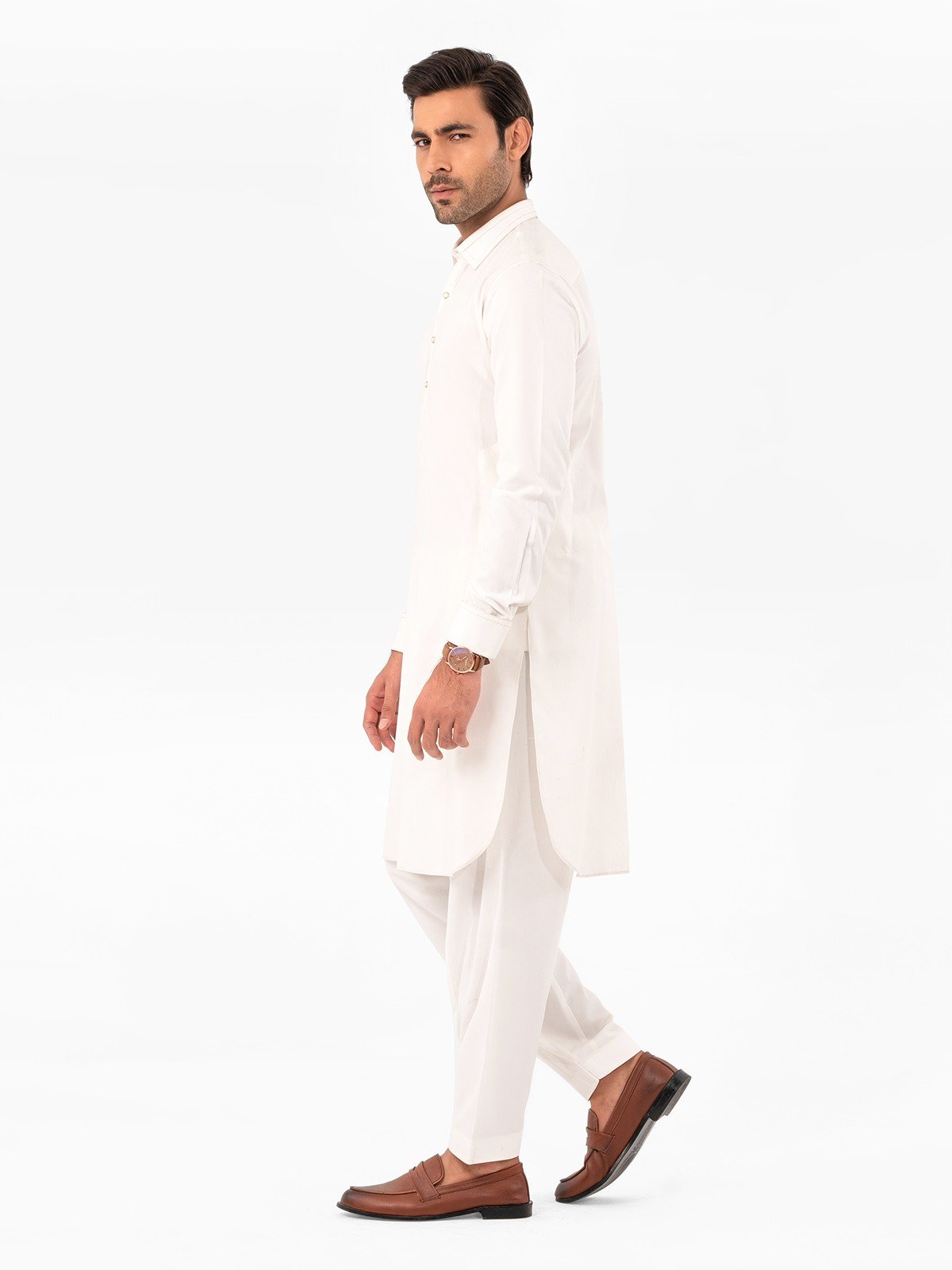 edenrobe Men's Off White Kurta Shalwar - EMTSW23W-99393 – edenrobe Pakistan