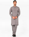 Men's Grey Kurta Shalwar - EMTKS23-41034