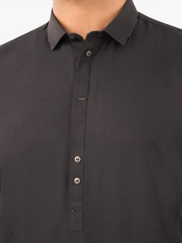 Men's Dark Grey Kurta Shalwar - EMTKS23-41059