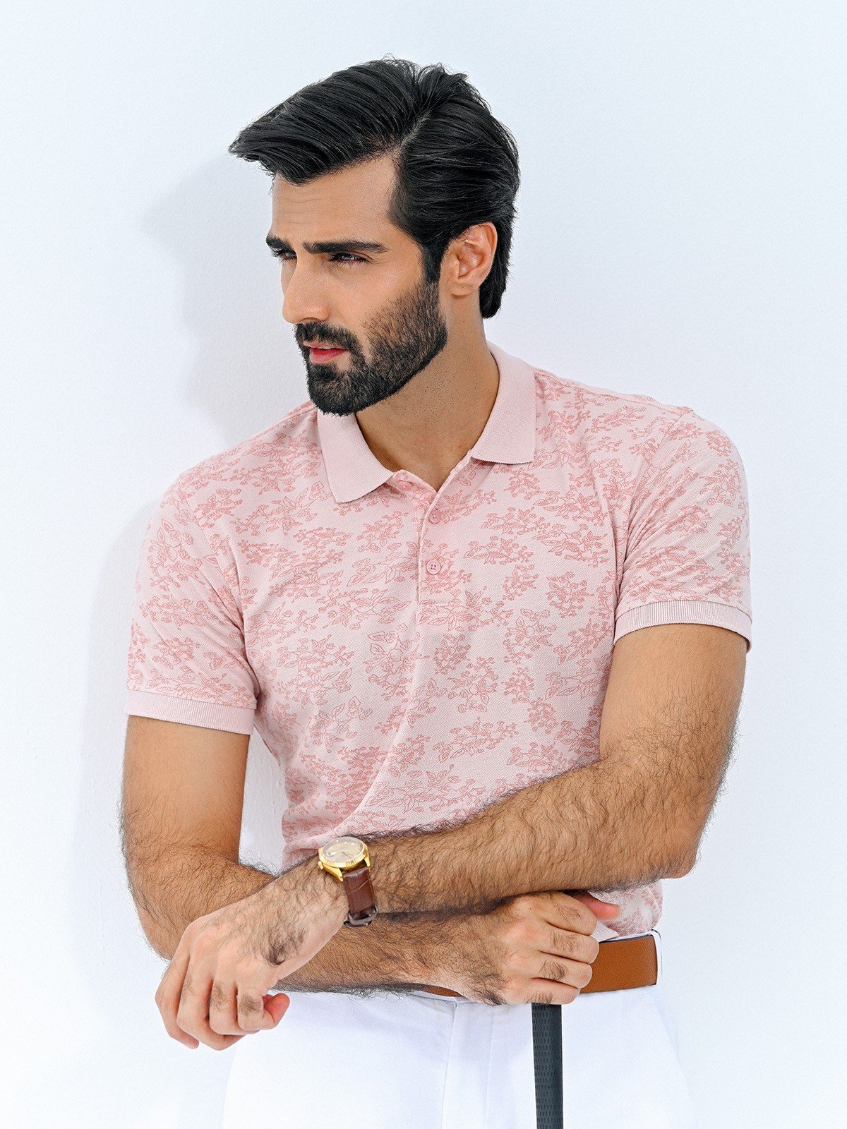Men's Tea Pink Polo Shirt - EMTPS23-055