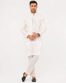 Men's Off White Prince Coat Suit - EMTPCS23-026