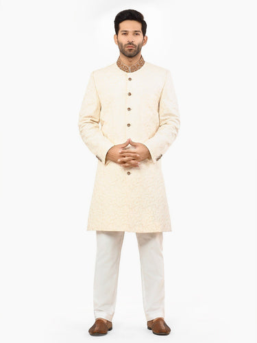 Men's Cream Sherwani - EMTS22-7217