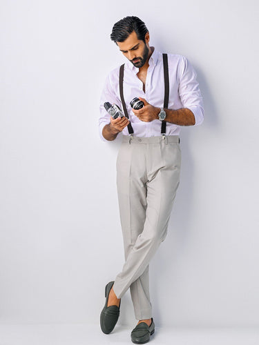 Men's White & Purple Shirt - EMTSI23-50668