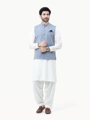 Men's Dirty Blue Waist Coat Ceremonial - EMTWCC22-143