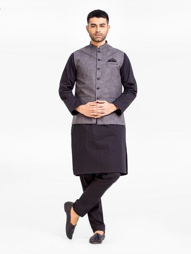 Men's Charcoal Waist Coat - EMTWC23-35837