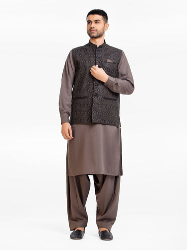 Men's Black Waist Coat - EMTWC23-35846