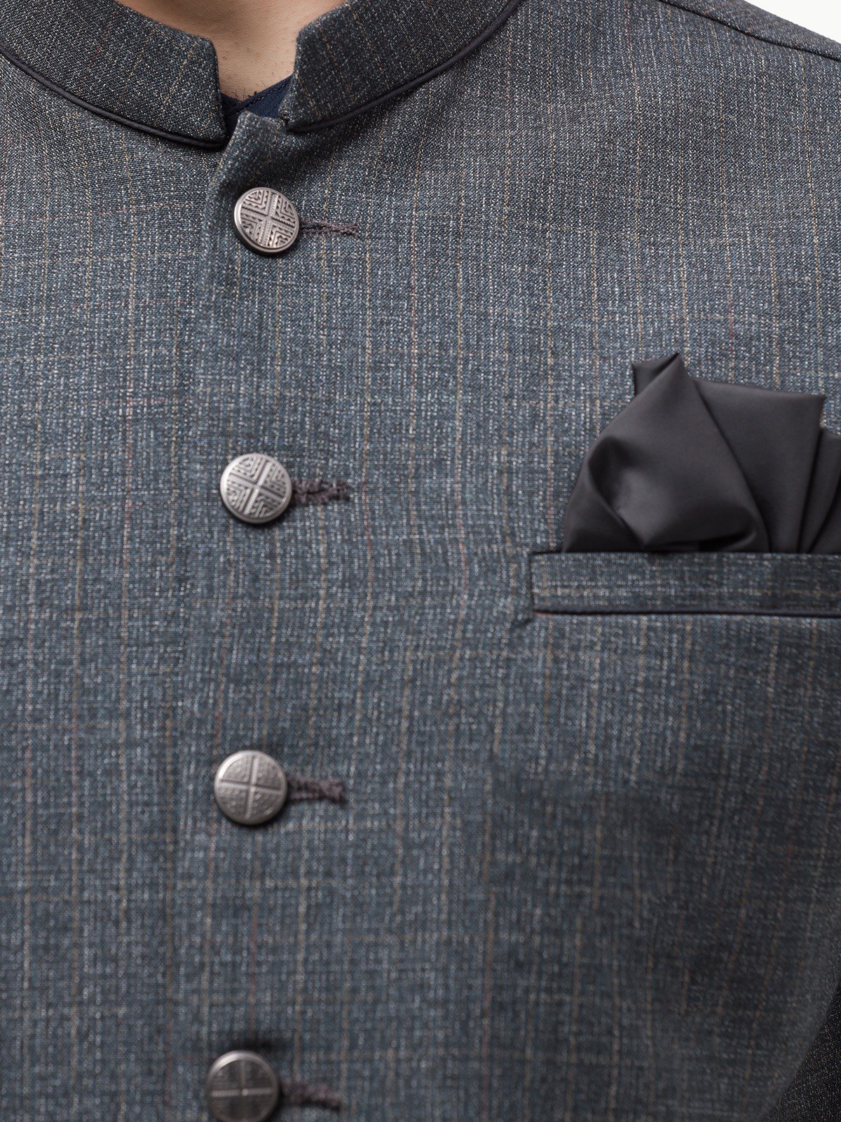 edenrobe Men s Dark Grey Waist Coat EMTWC23 35857 edenrobe Pakistan