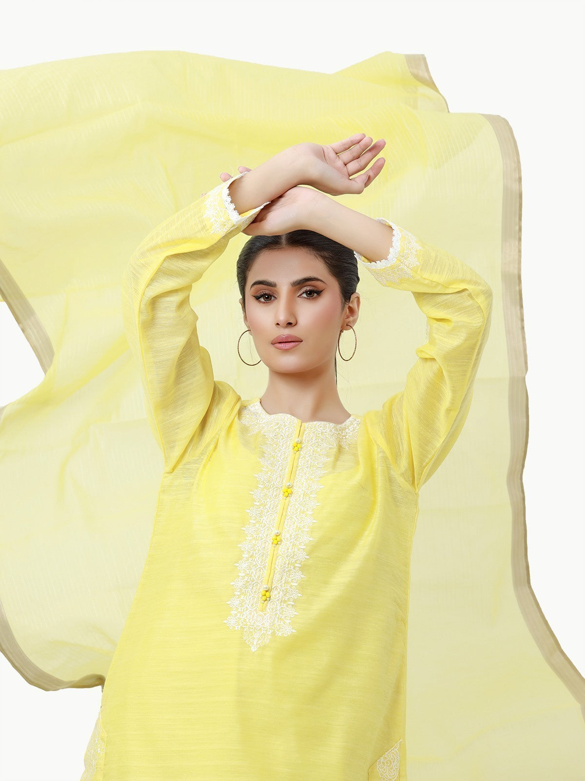 Pret 2Pc Embroidered Chanderi Shirt Dupatta - EWTKE22-68053