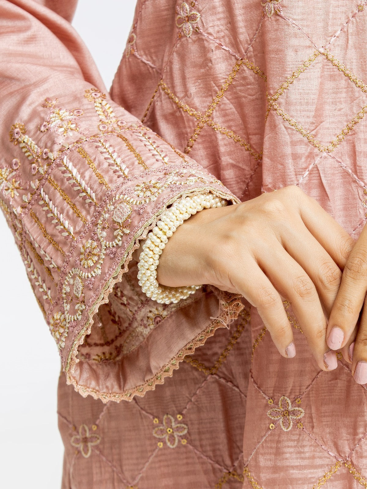 Pret 3Pc Embroidered Tusser Silk Suit - EWTKE23-68766