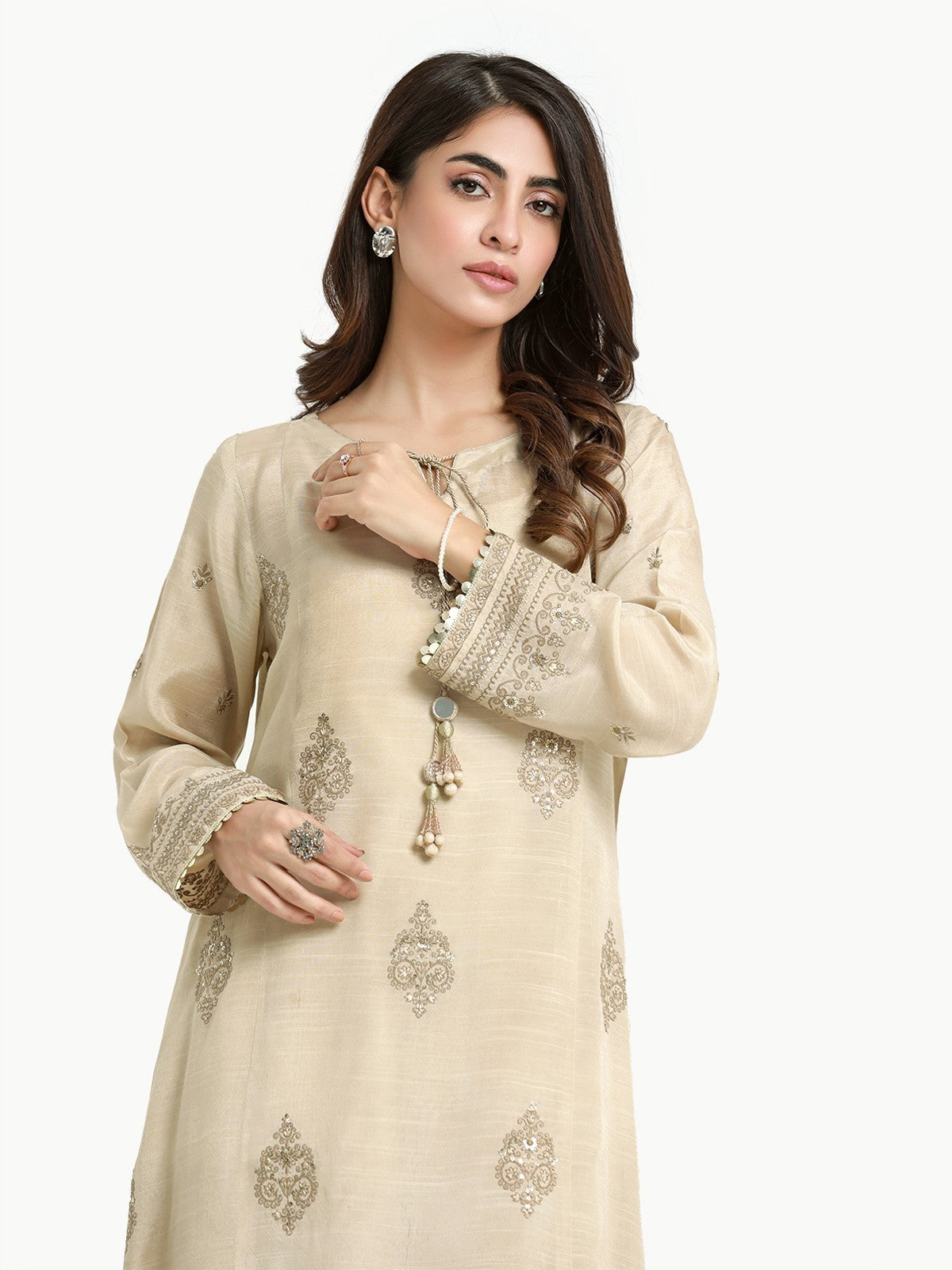 Pret 2Pc Embroidered Silk Shirt Trouser - EWTKE23-68789ST