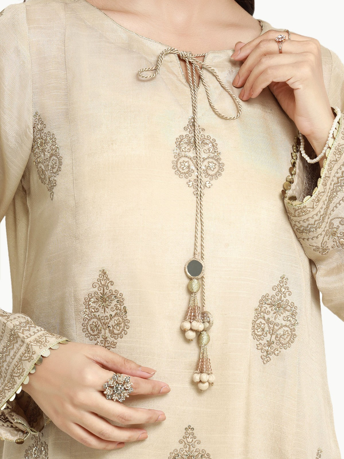 Pret 2Pc Embroidered Silk Shirt Trouser - EWTKE23-68789ST