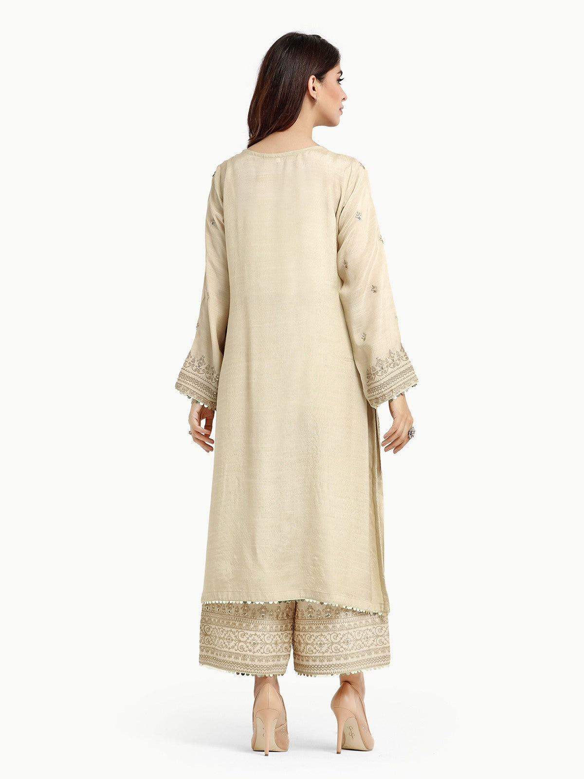 Pret 2Pc Embroidered Silk Shirt Trouser - EWTKE23-68789ST
