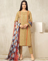 EWU23A1-26012 Unstitched Beige Printed Lawn 3 Piece