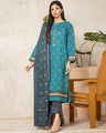 EWU23A1-26020 Unstitched Turquoise Printed Lawn 3 Piece
