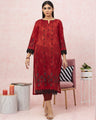 EWU22V1-26511 Unstitched Red Embroidered Lawn 2 Piece
