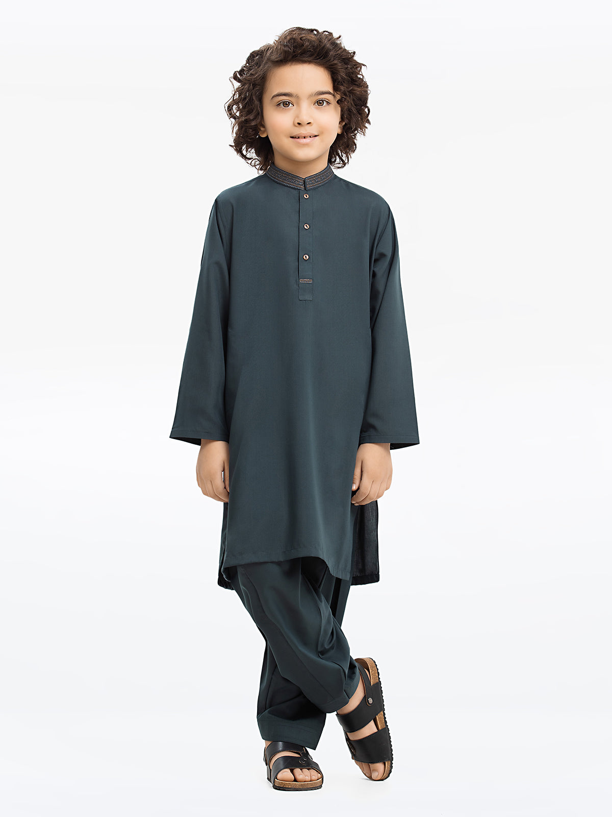 Boy's Green Kurta Shalwar - EBTKS24-3949