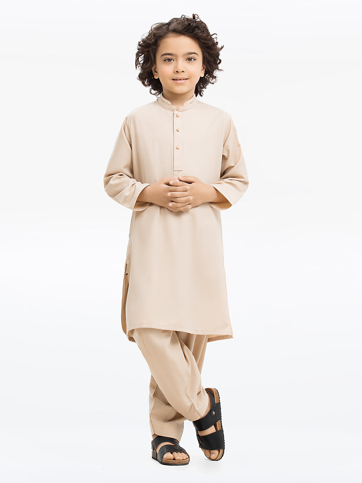 Boy's Fawn Kurta Shalwar - EBTKS24-3955