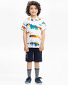 Boy's White Multi Shirt - EBTS23-27514