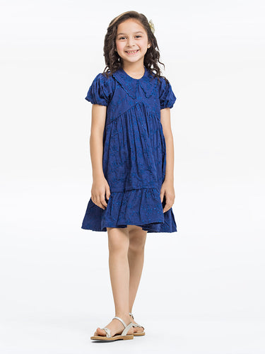 Girl's Royal Blue Frock - EGTF24S-200056